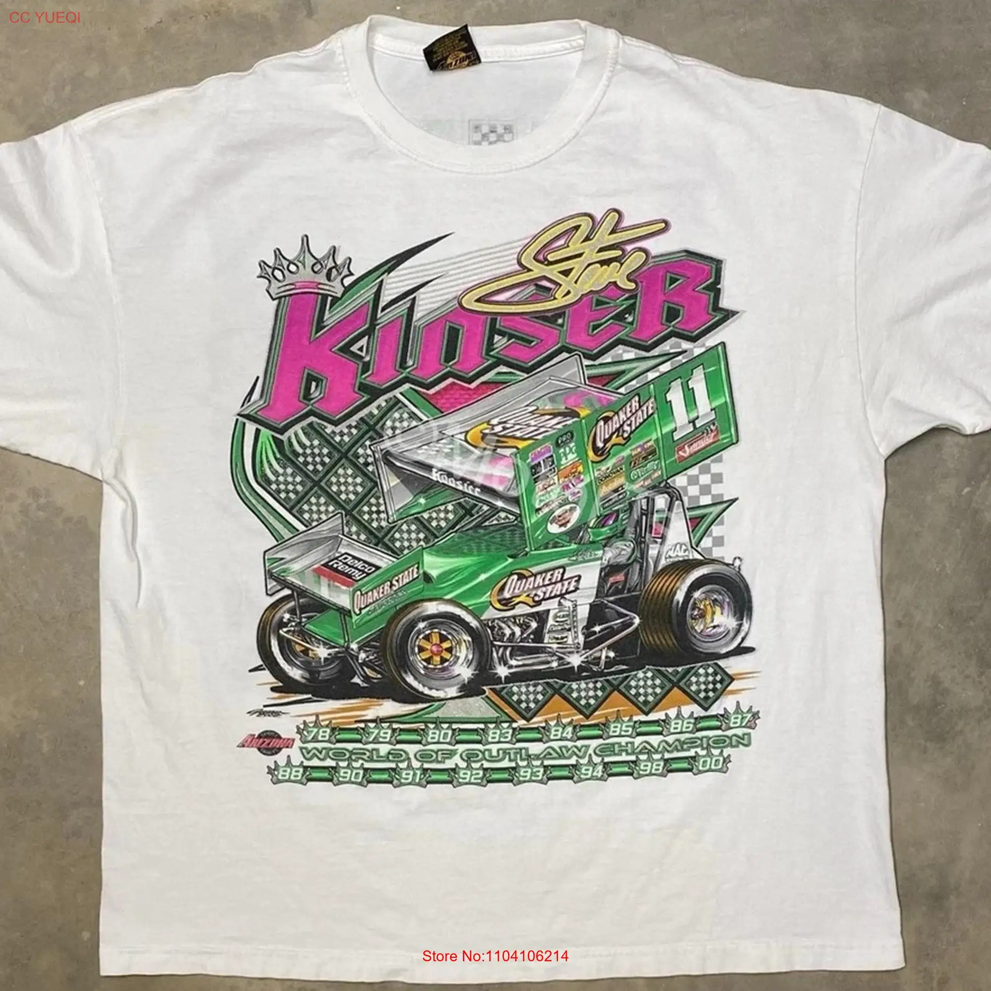 Vintage 2002 Steve Kinser World of Outlaw Sprint Car T Shirt For Father Mother long or short sleeves