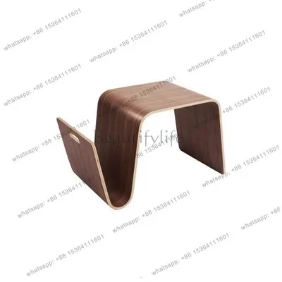 YJ Designer Minimalist Small Coffee Table N-type Scandinavian Sofa Side Table Solid Wood Bedside Balcony Corner Table
