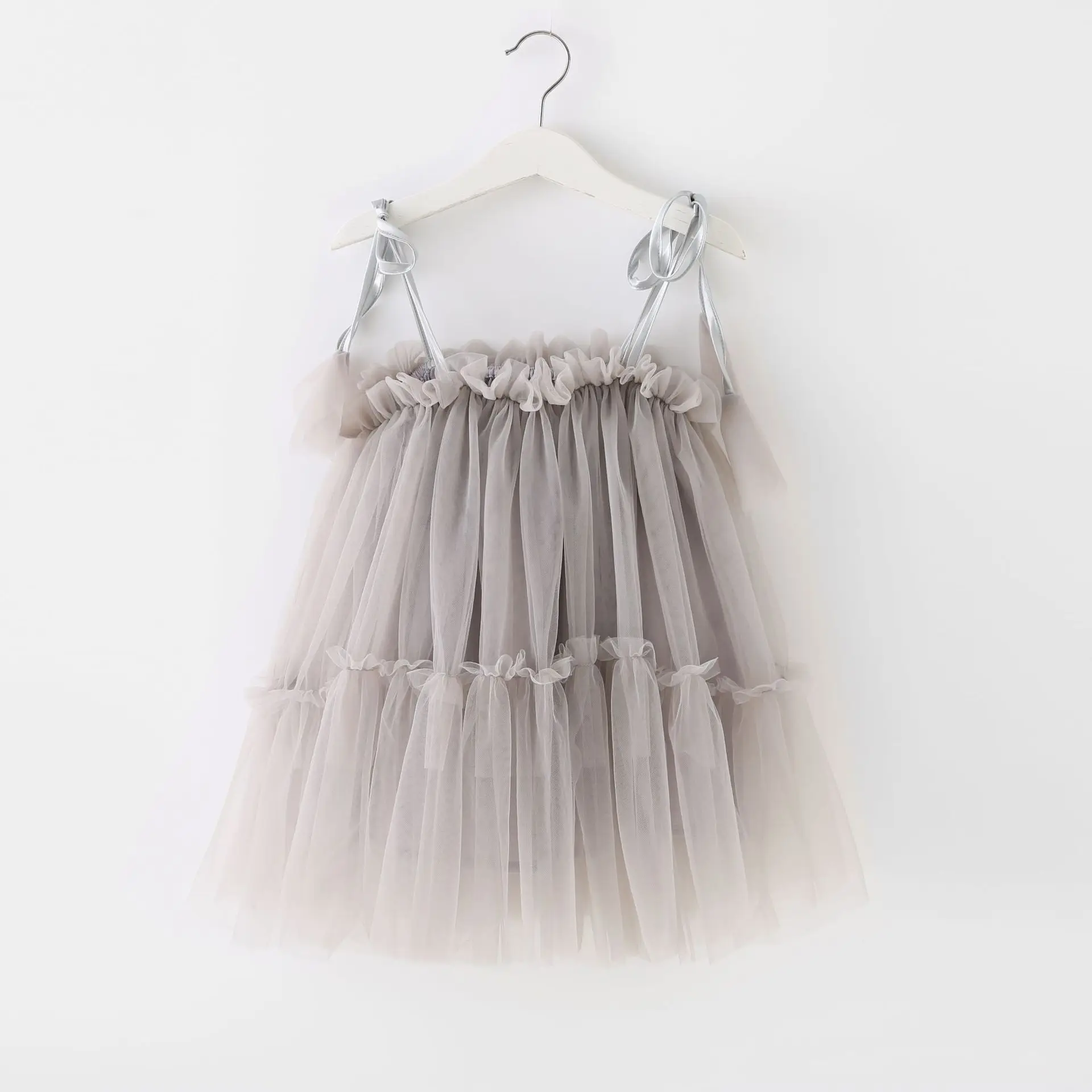 Robe de princesse gonflée avec nœud flocon de neige pour bébé fille, jupe à licou, vêtements mignons, olympiques d\'anniversaire, document solide,