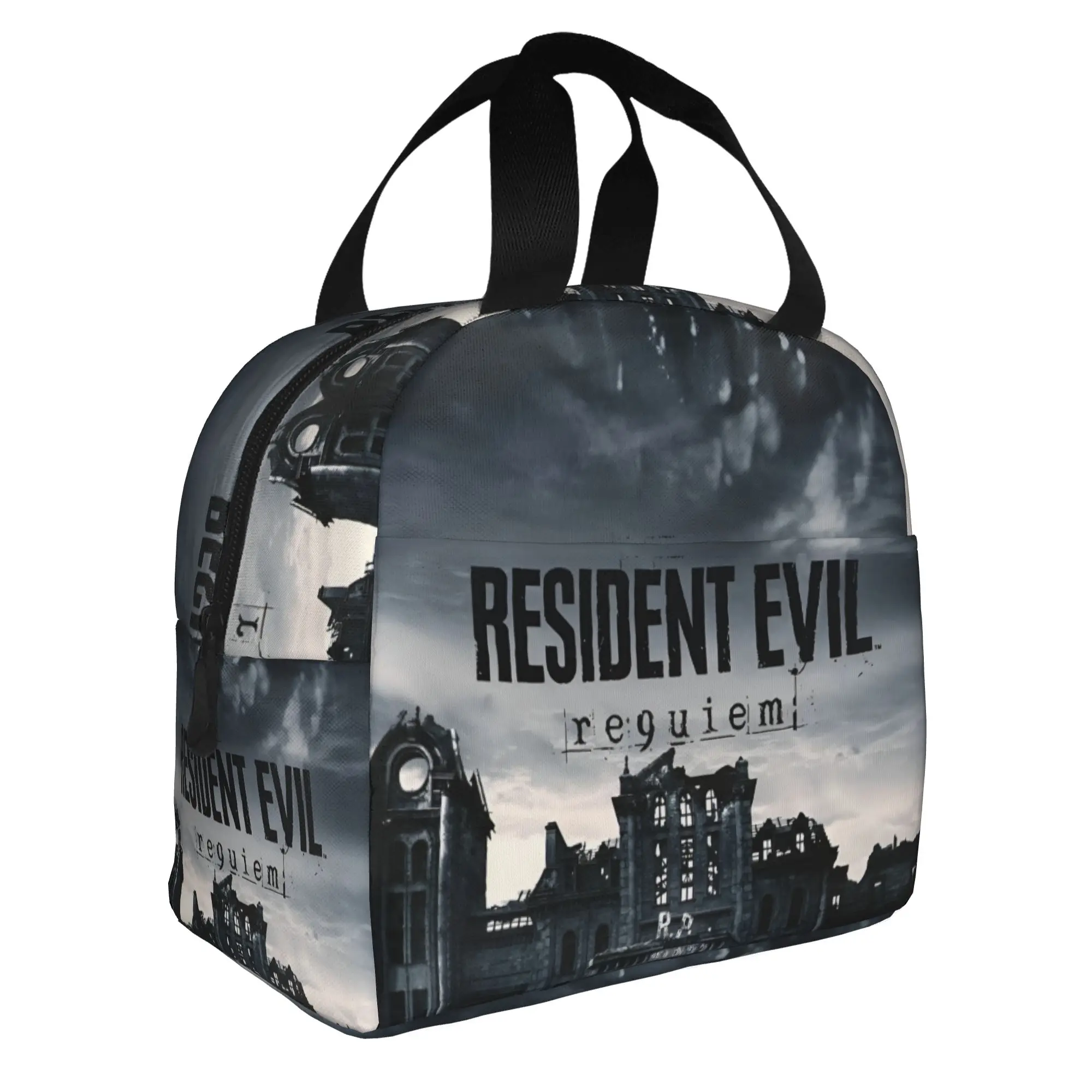 R-Residents Evils 9 Insulated Lunch Bags for School Office Action Adventure Game Leakproof Cooler Thermal Lunch Box Women Men