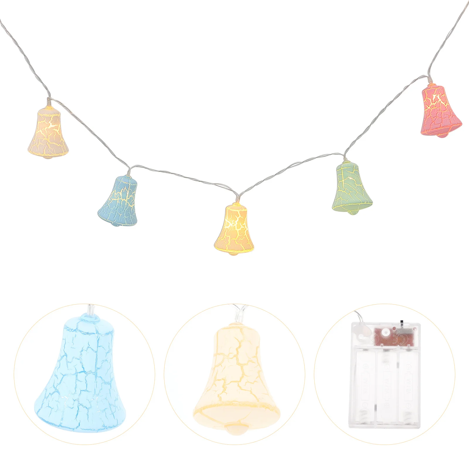 

1Set Crack Pattern Bell String Lamp LED Light Decor Party Festival Decorative String Light Ornament