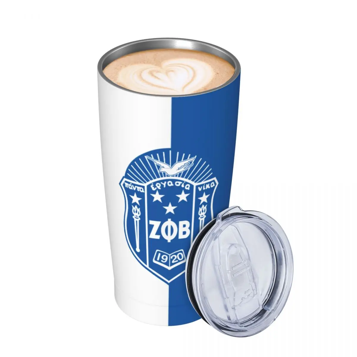 Imagem -02 - Isolados Tumbler com Tampas e Palhas Vacuum Viagem Caneca Coffee Cup Zeta Phi Beta Zpb Sorority 20oz Aço Inoxidável