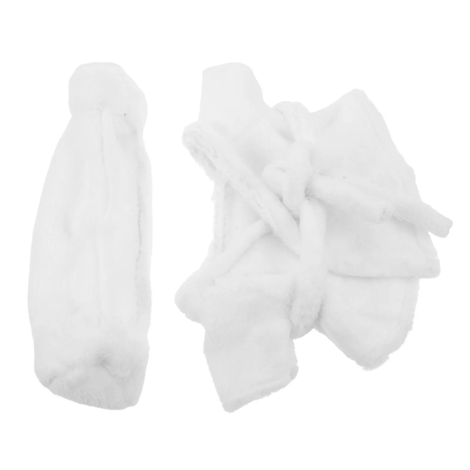 

1Set White Bathrobe Set Spa Robe Shower Cap 36Cm Stuffed Animals Holiday Costume Clothes White Bathrobe