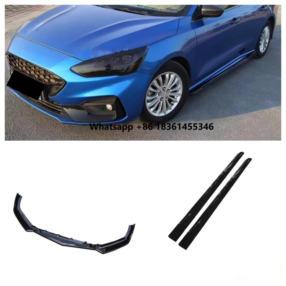 

for Focus 19-22 modified ABS material Sport style front shovel car accessories Front lip Side skirt