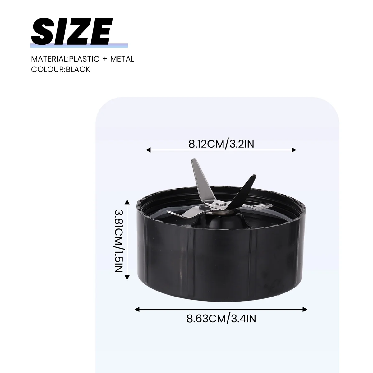 Peça de substituição de lâmina cruzada popular compatível com Magic-Bullet (250W, série MB1001) Lâmina de reposição de lâmina cruzada de aço inoxidável