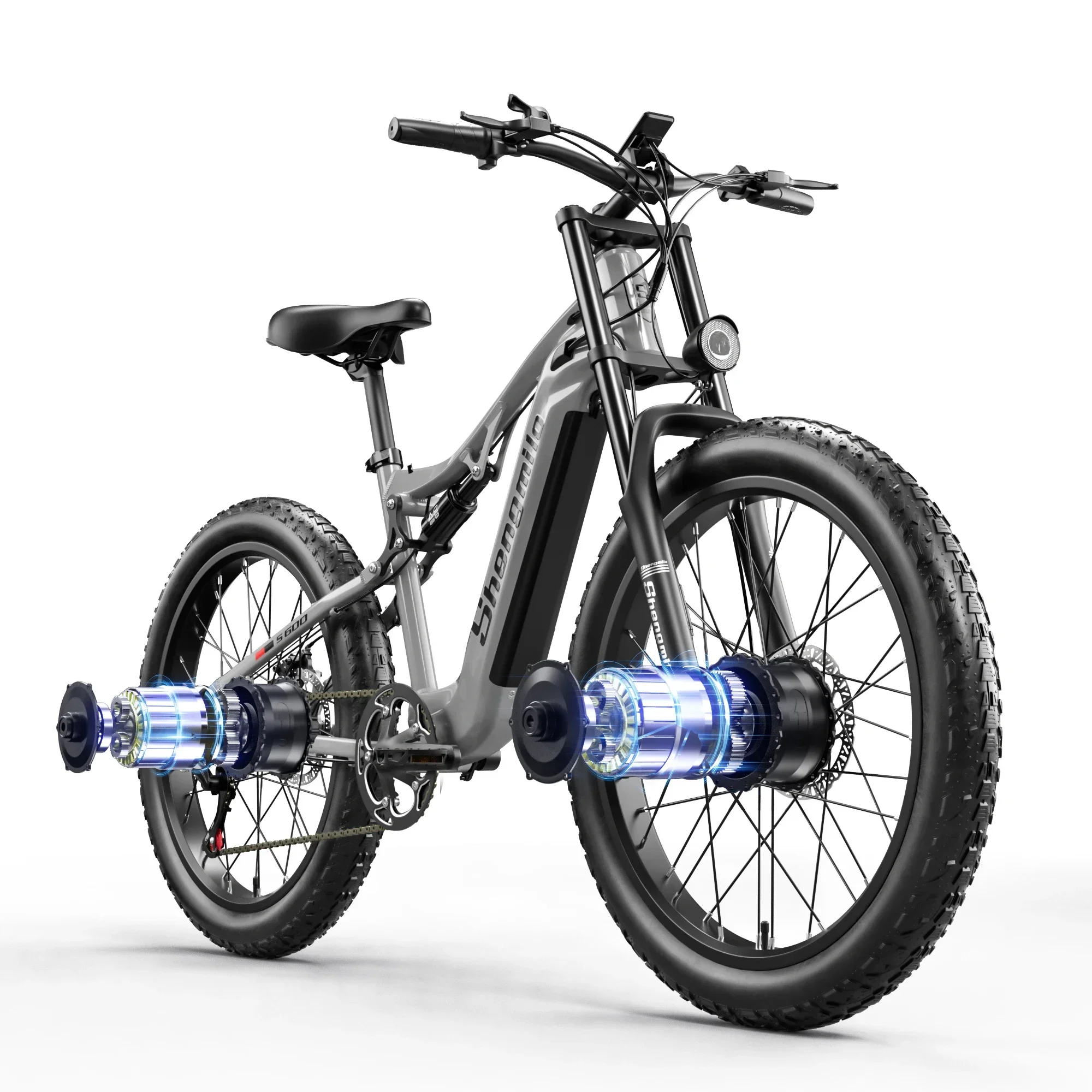 Adult 2000W Electric Bicycle with Two Motors, 48V17.5AH 840WH Battery,26 Inch Wide Tyre  Men's E-Mountain bike