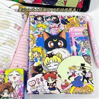 Anime Sailor Moon Cute Leather Cover A5 Notebook Fully Painted Inner Page Student Handbook Diary Book Painted Leather Cover
