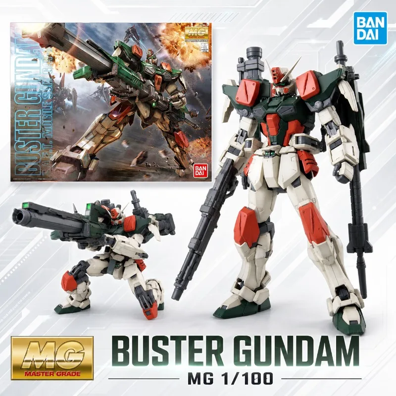

Bandai Original MG 1/100 Buster Gundam GAT-X103 SEED Anime Figure Robot Model Kit Toys