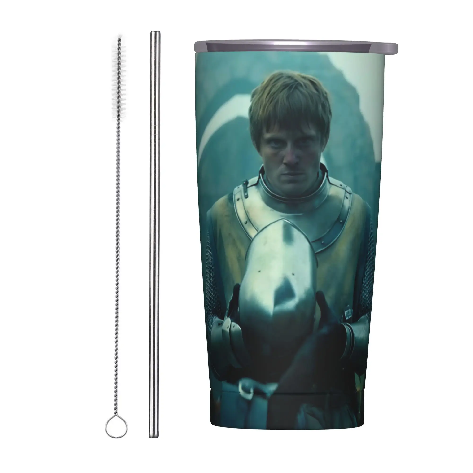 Ser Duncan the Tall Insulated Tumbler with Straws Lid Knight Seven Kingdoms Stainless Steel Mugs Double Wall Drinks Cups, 20oz