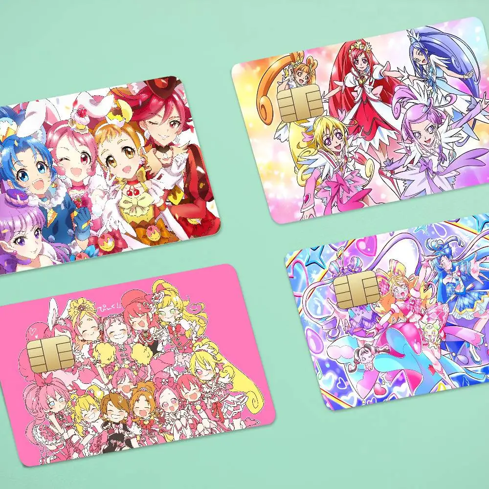 Anime Pretty Cure 100% Hot Sale Amine Credit Debit Bank Card Bus Card Film Skin Sticker 1 Set Of 4 Pcs