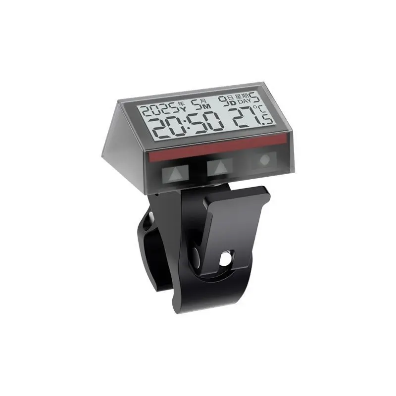 Auto Interior Solar For Mini Digital Clock For Dashboard Display Date Temperature  Waterproof Design With Touch Control Button