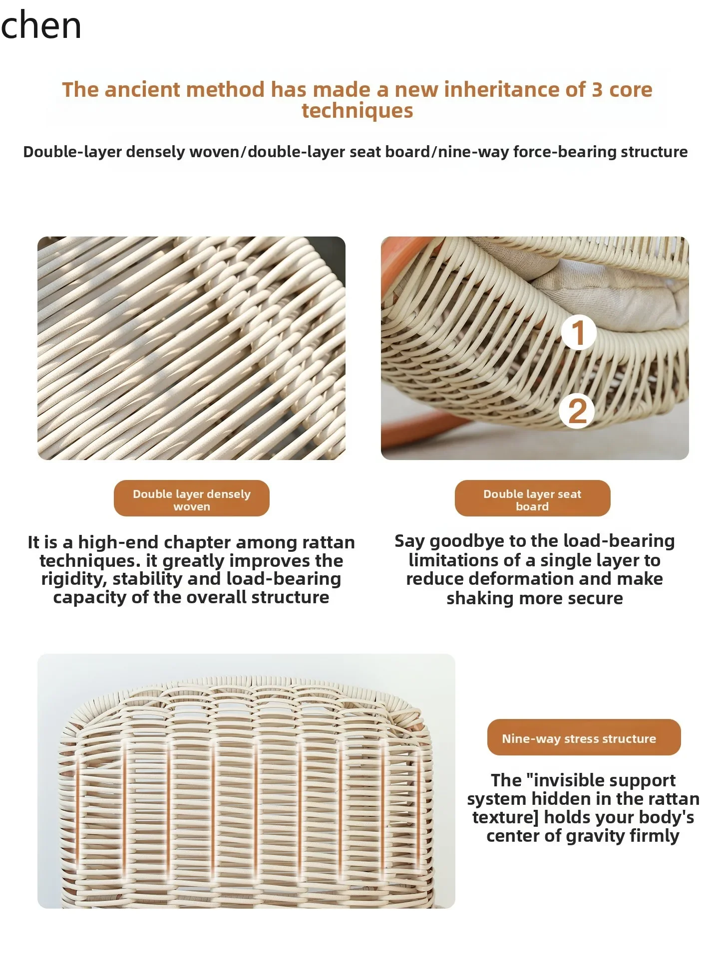 CZ Rocking Chair Recliner Adult Balcony Home Leisure Chair Outdoor Courtyard