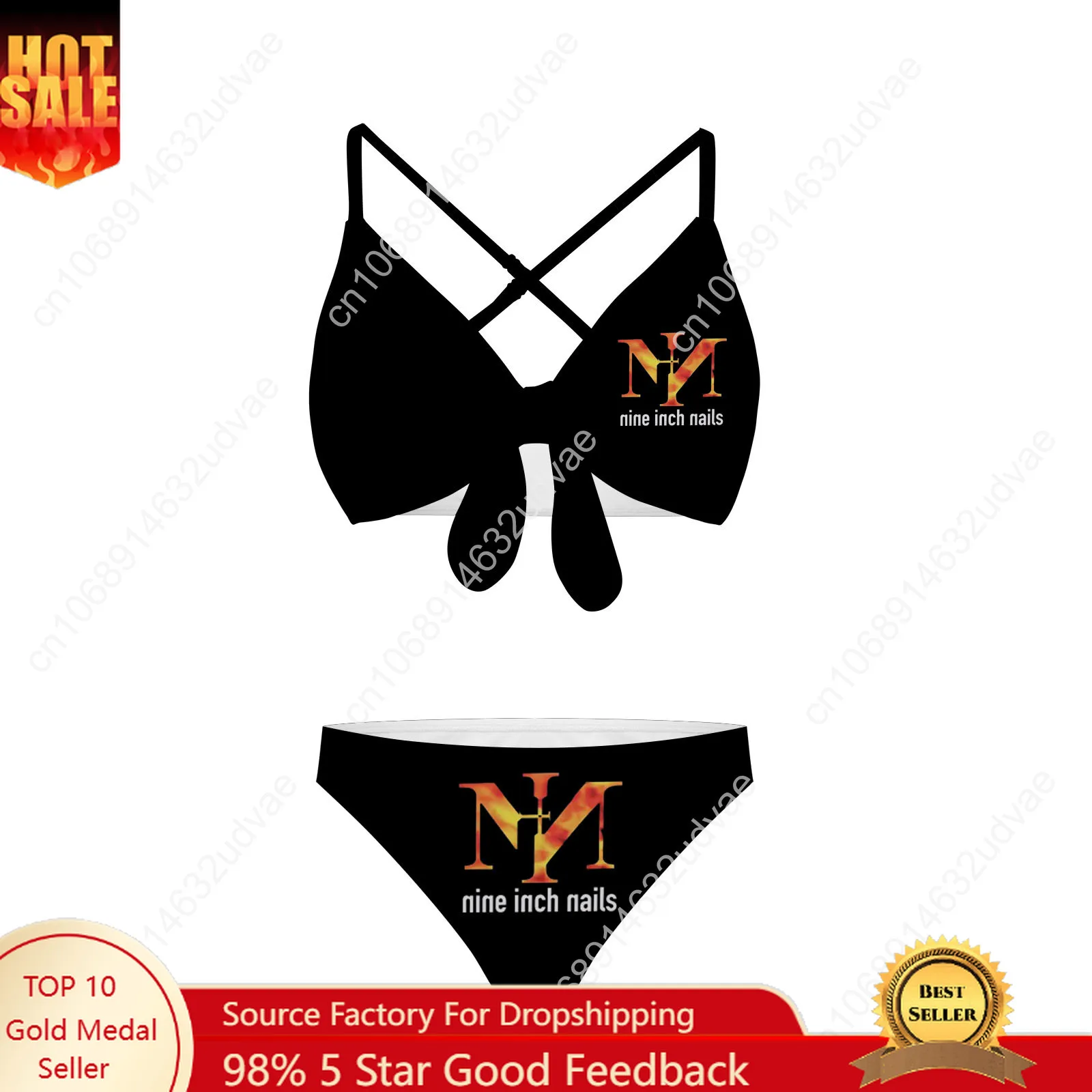 

Nine Inch Nails Bathing Suits Cross Strap Suspenders Swimsuits Womens Personalized Bikini Pool Party Swimwear Custom Beachwear