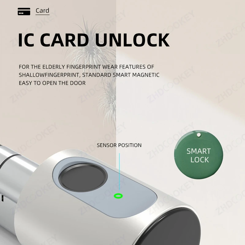 Inteligentny zamek Cylinder Tuya Bluetooth Europe biometryczny karta RFID linii papilarnych aplikacja klucz DIY regulowany rozmiar rdzenia elektroniczne zamki do drzwi