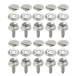 10 Sets Snap Fastener Stainless Canvas Caps Screw Kit Tent Marine Boat Canvas Cover Tools Sockets Buttons Car Canopy Accessories
