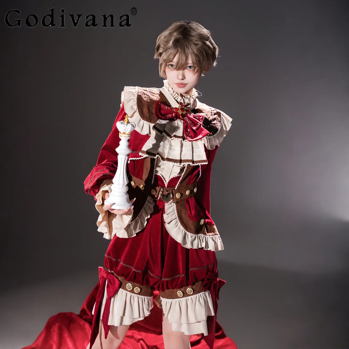 

Original Prince Cosplay Costumes Sweet Cool Lolita Collection British Court Retro Elegant Long Sleeve Jacket Shirt Shorts Set