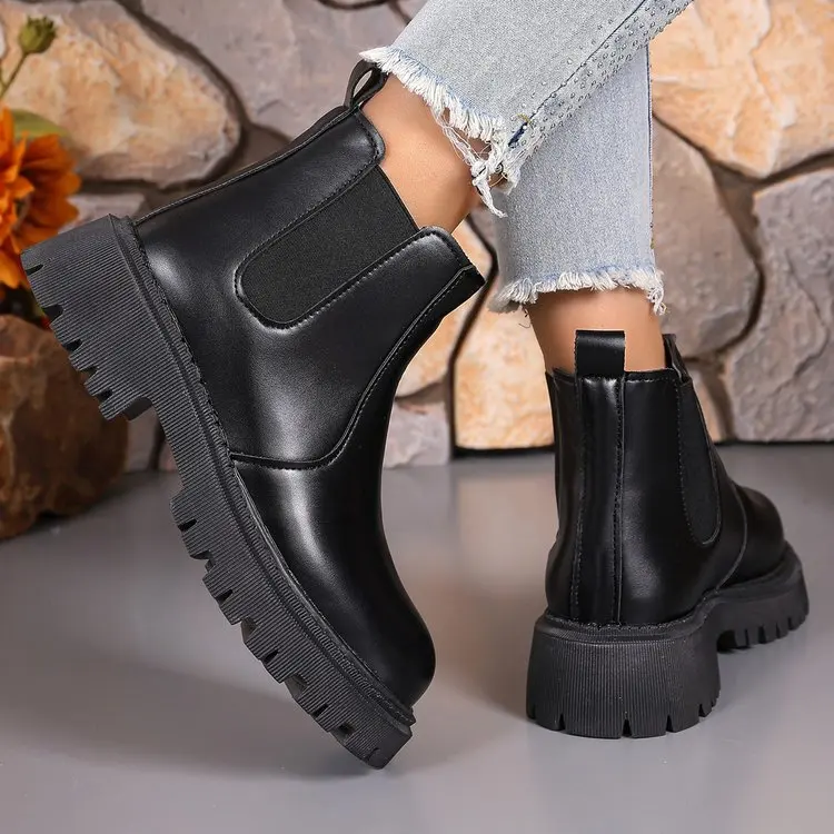 Women's Shoes 2025 Classic Thick Sole Women's Short Boots Winter Comfort Shoes Women's Elegant Autumn Fashion Thick Sole Boots
