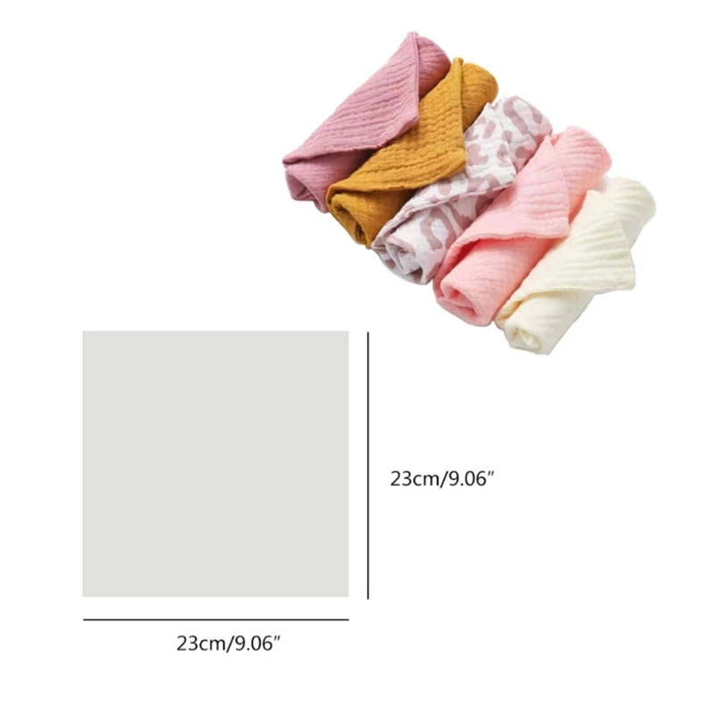 10Pcs Baby Square Towels Infants Wash Hand Face Towel Handkerchief Feeding Bib Burp Cloth Soft Crepe Muslin Saliva Towel