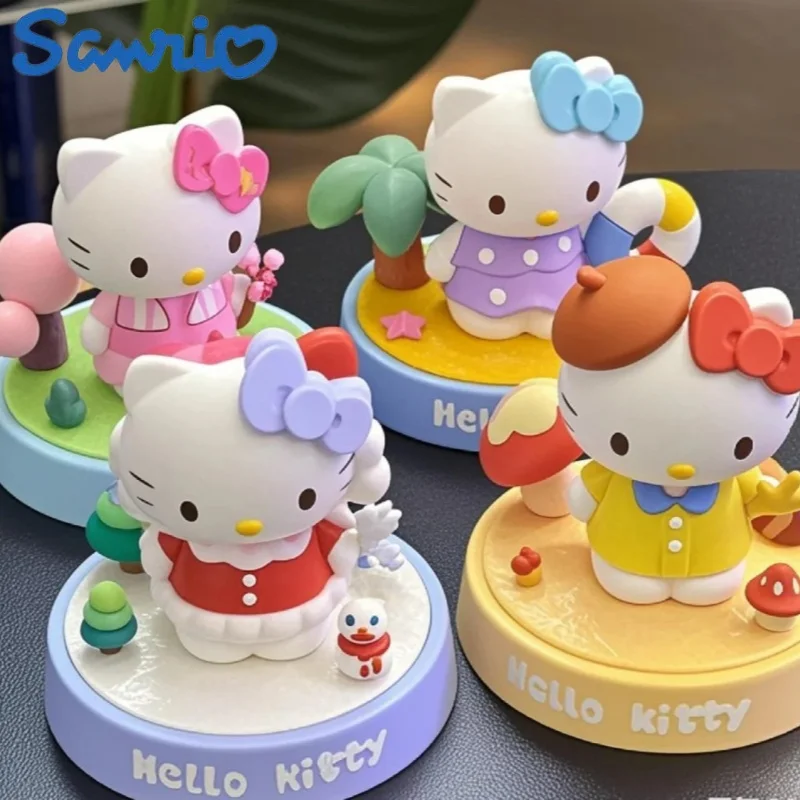 

New HelloKitty 4 Seasons Theme Aromatherapy Ornaments Car Solid Perfume Lasting Light Fragrance Girls Toys Cute Decorative Gifts