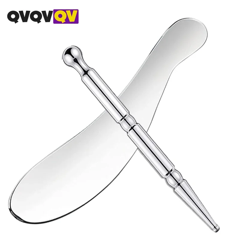 

QVQVQV Stainless Steel Deep Tissue Gua Sha Massage Tool Manual Acupuncture Pen Scraping Tool Self-Massage for Full Body Relaxing