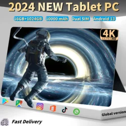 Tablette PC Android 16 de 11 Pouces Version Internationale, 16 Go + 1 To, 2024 mAh, 5G, Appel Téléphonique, GPS, WPS, WIFI, Nouveauté 10000