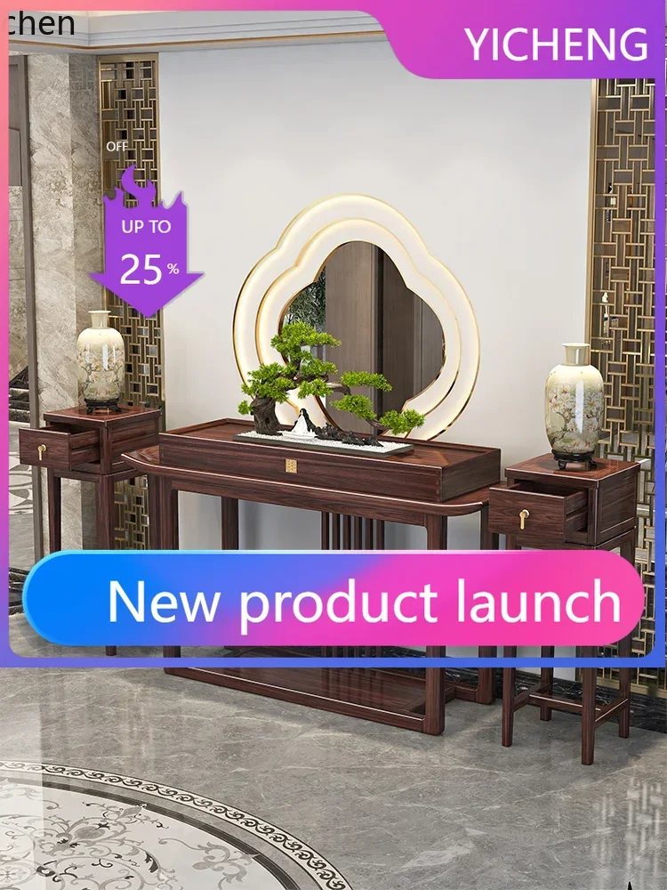 LYY Solid Wood Flower Stand Indoor Living Room Bonsai Flower Pot Shelf New Chinese Shelf Xuan Guan Tai