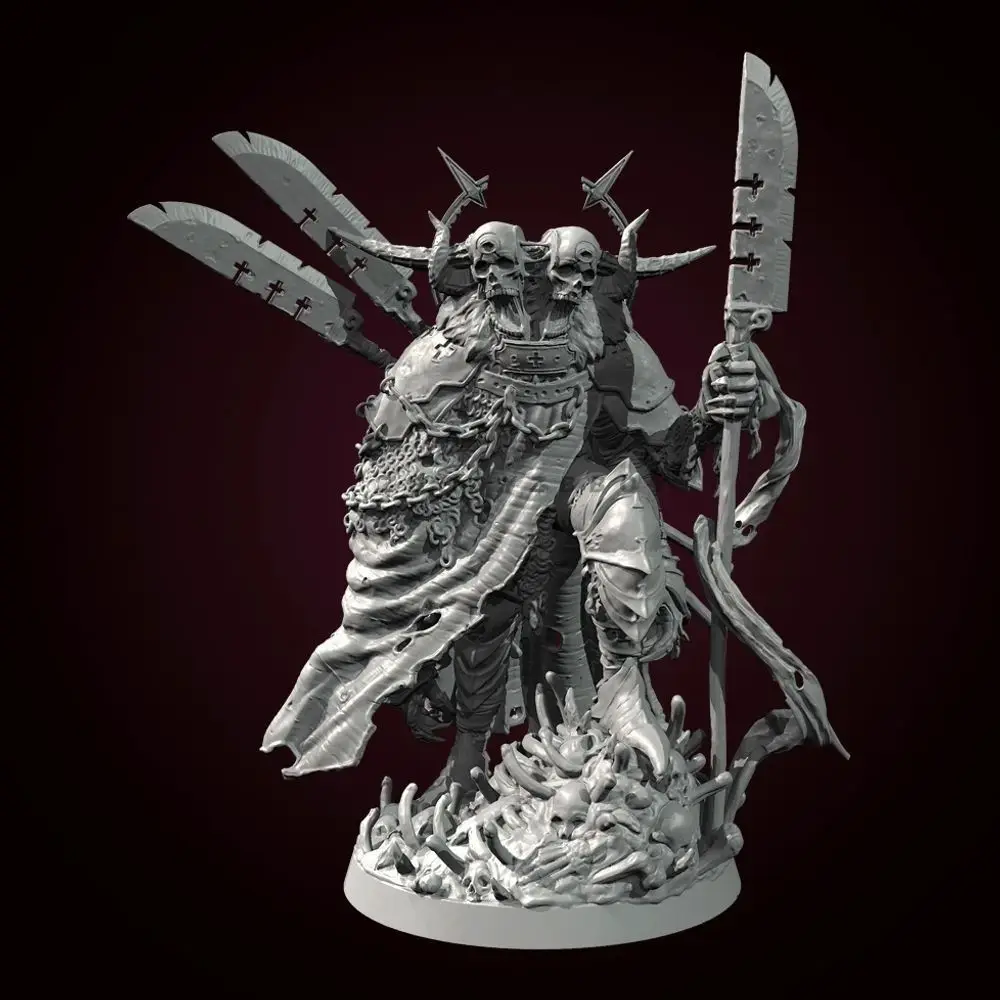 38mm  50mm 75mm Ghost-faced Two-headed Being Resin Soldier White Model Assembly 3D Printed Miniatures DIY Coloring Figurines