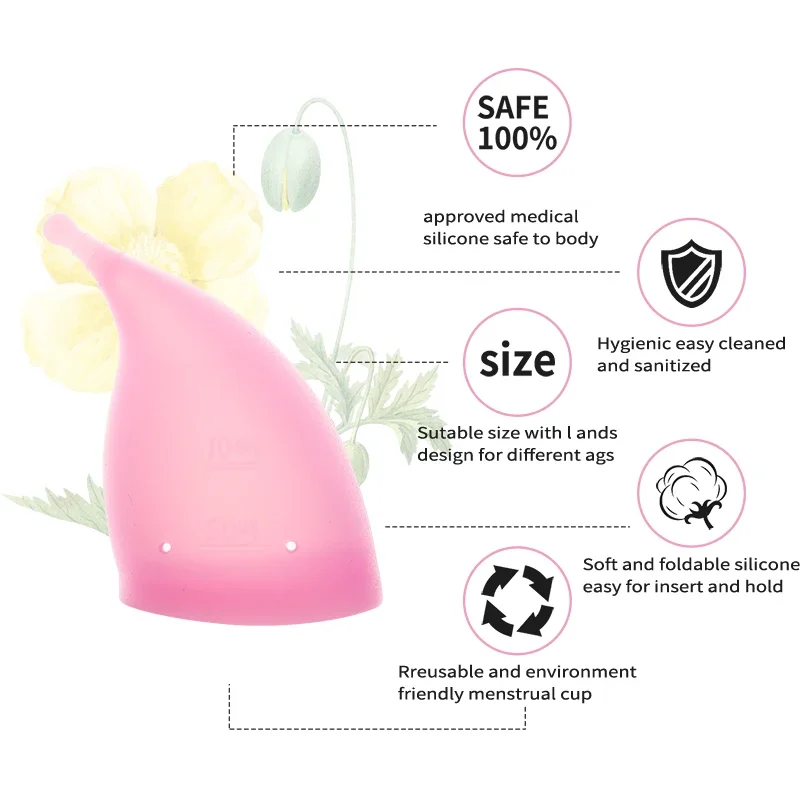 Lady Period Cup Menstrual Cup  Feminine Hygiene Medical Grade Silicone Copa Menstrual de Silicone Medica Reusable Menstrual Cup