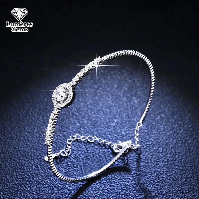 

Luxury PT950 Platinum Bracelet With 1 Carat Moissanite Diamond - Ideal High - End Gift For Girlfriend Or Mother