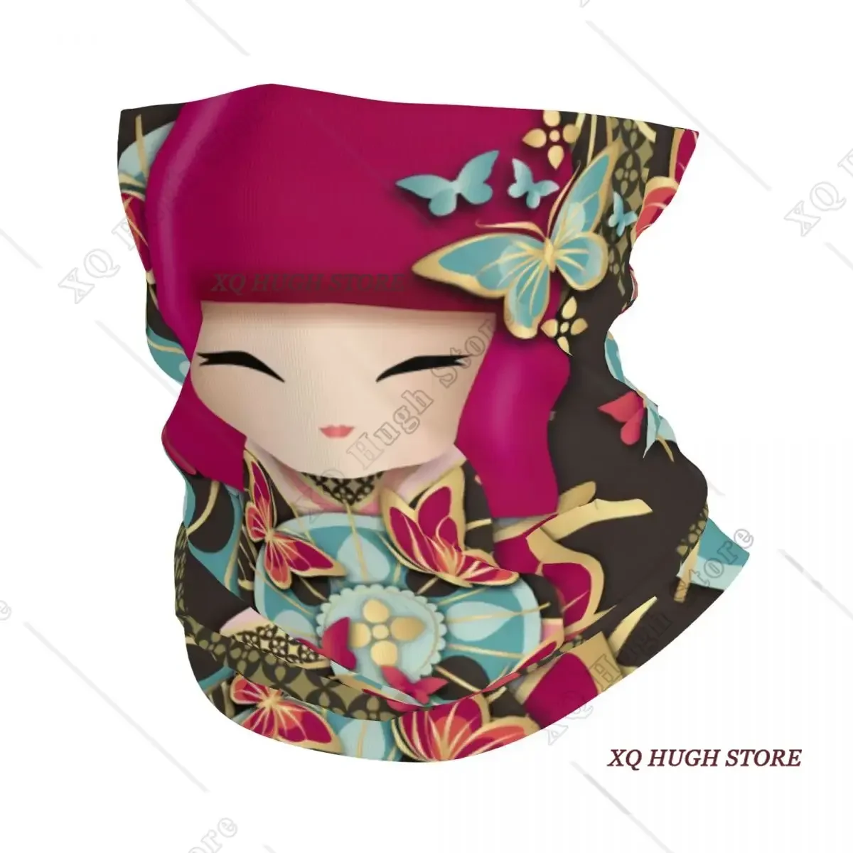 

Пользовательские японские девушки Сакура Кокоши кукла бандана утеплитель для шеи мужчины женщины зимний походный лыжный шарф гетры крышка для лица