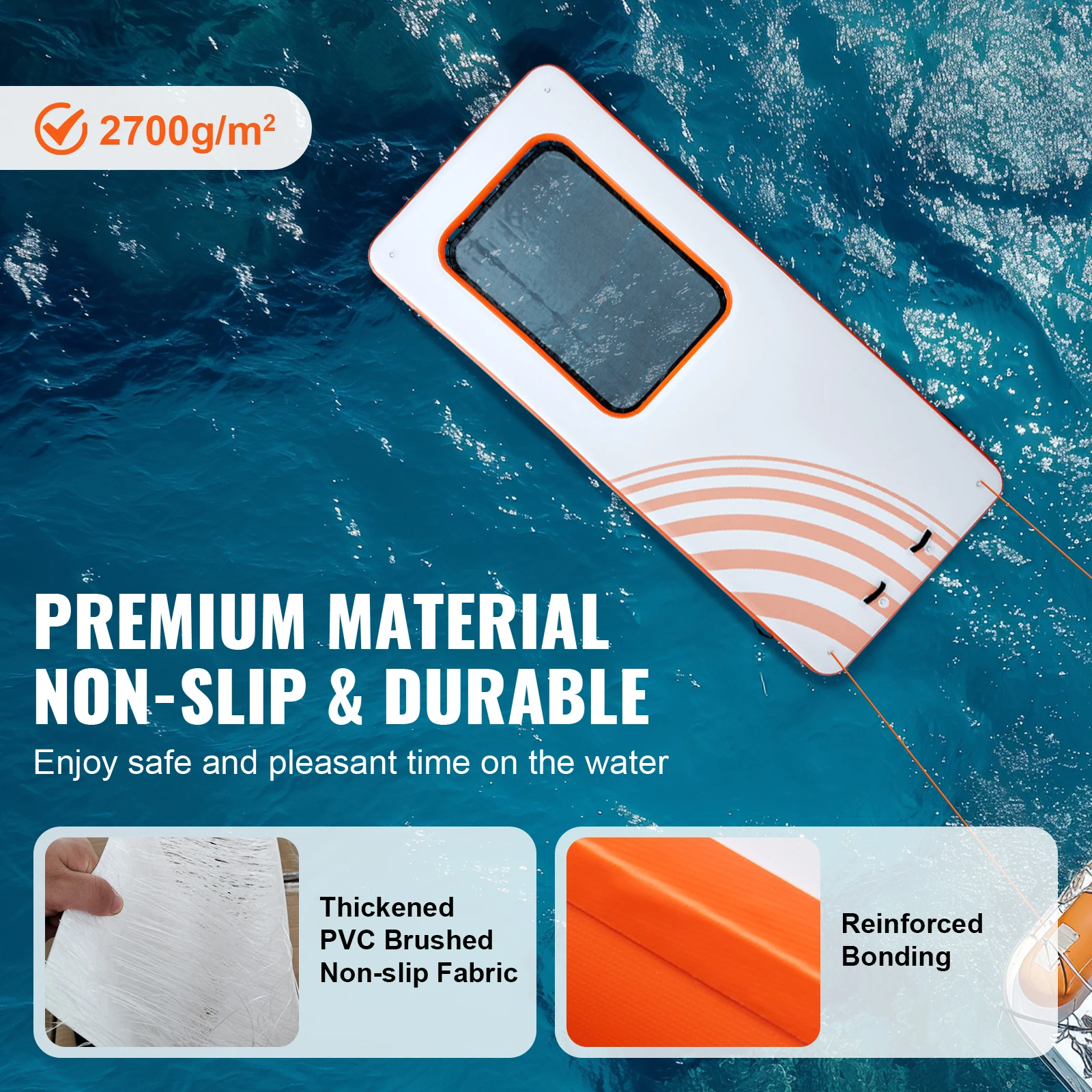 SucceBuy Dock galleggiante gonfiabile Piattaforma dock gonfiabile Tappetino per dock galleggiante ad acqua antiscivolo con borsa per il trasporto portatile