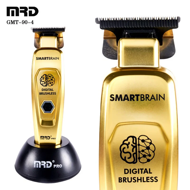 MRD GMT-90-4 Smart Brain Hair Trimmer High Speed Engraving Push Men's Professional Hair Clipper Full Metal Body DLC 440C Blade