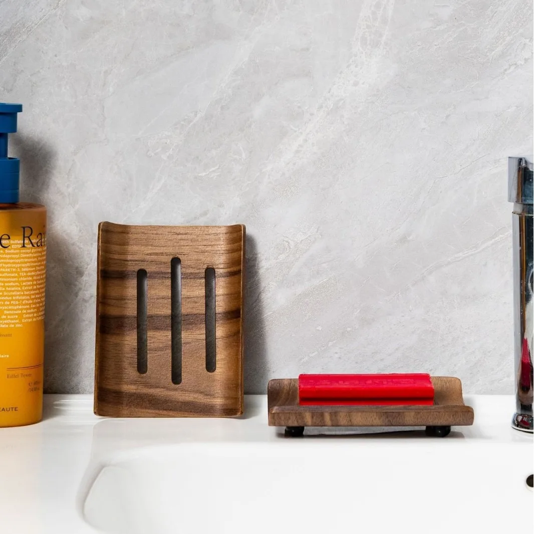 1/2pcs walnut wood Soap Box,Bathroom Soap Box,  Bathroom Soap Holder, Soap Storage Rack Bathroom Washroom Tools