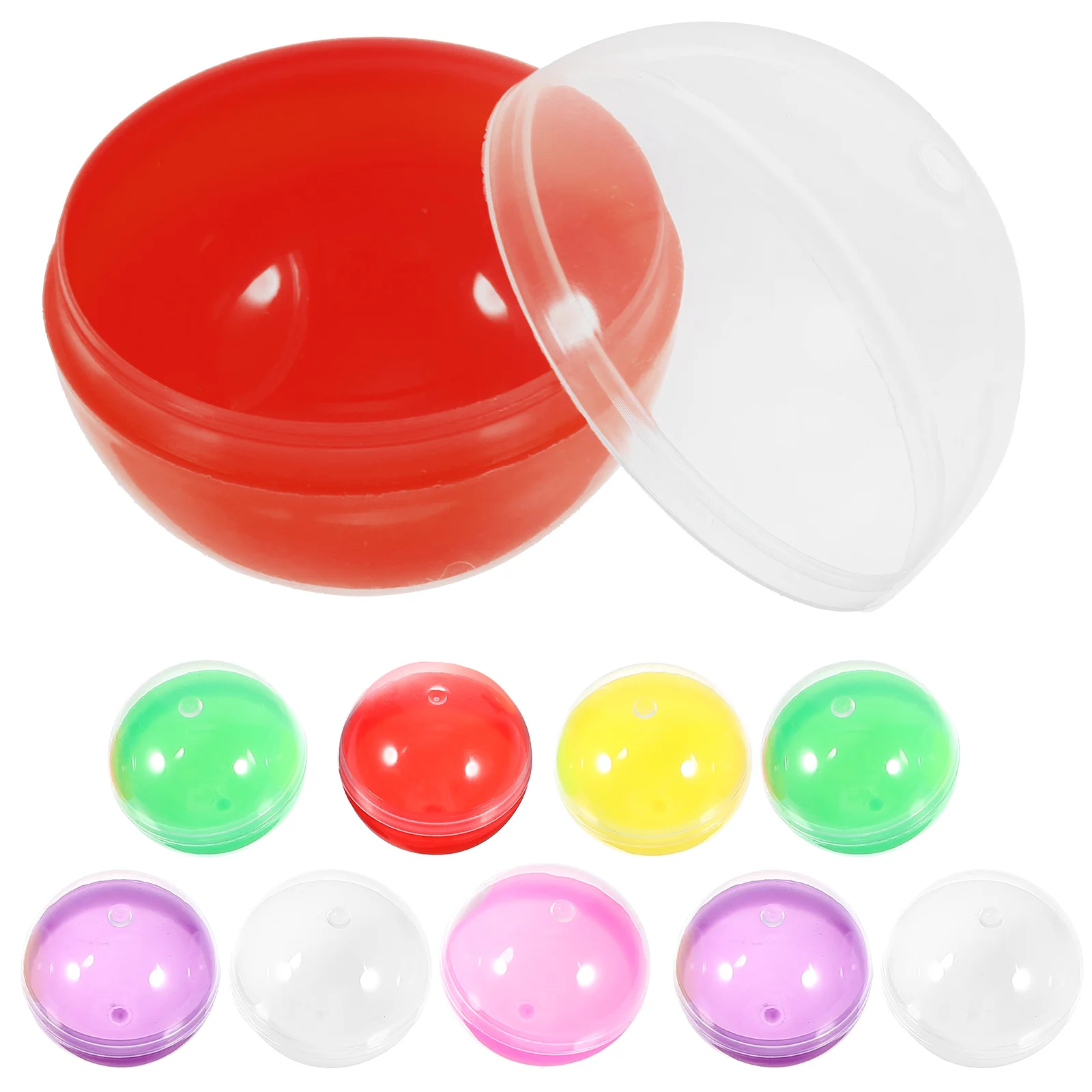 50 Pcs Egg Machine Capsule Shell Fillable Easter Eggs Plastic Round Capsules Gumballs Baseball Empty