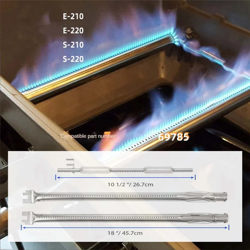 ABKB 304 موقد فولاذي غير قابل للصدأ 69785 شواء الموقد أنبوب استبدال ل Spirit E-210 E-220 S-210 S-220 أجزاء شواء شواء