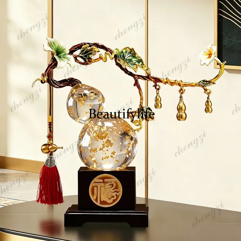 gourd ornaments attract wealth, high-end living room TV cabinet wine cabinet decoration opens, housewarming new home gifts
