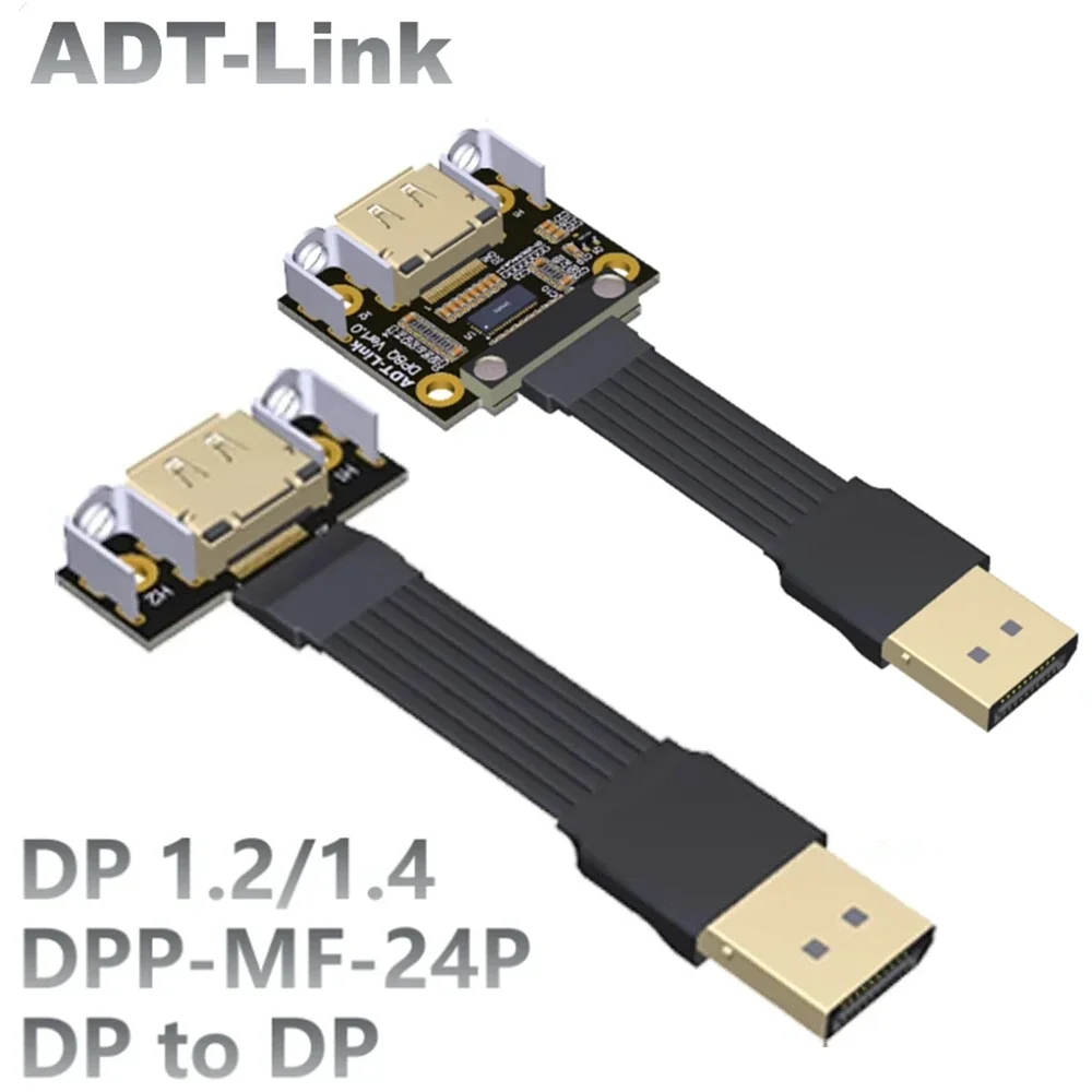 DP-V1.4 Shielded DisplayPort 1.4/1.2 Flat Cable 165Hz DisplayPort Adapter GPU Video PC Laptop TV DP1.4 Display Port Ribbon Cable