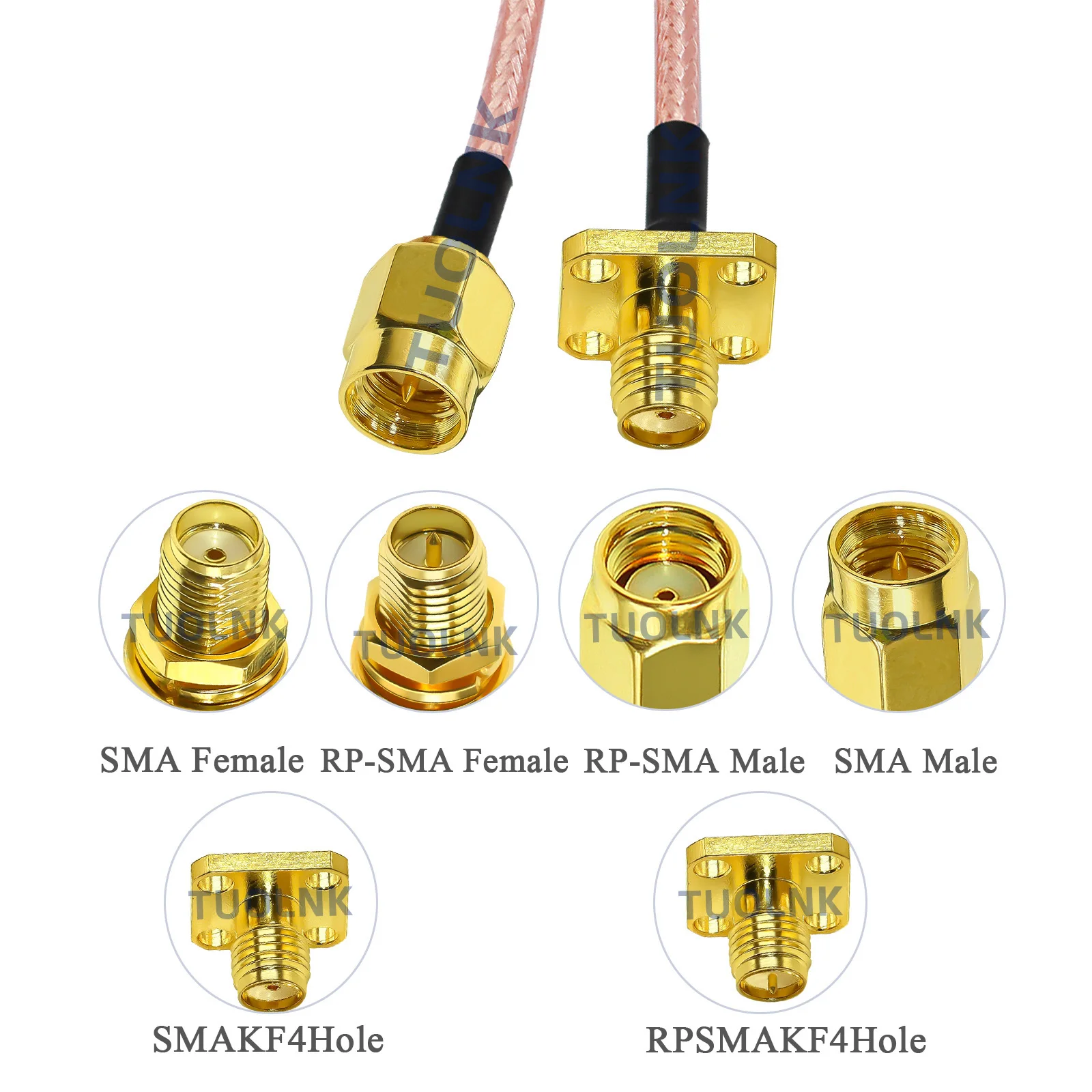 RG316 Coax Cable SMA Male to SMA Female 4 Hole Panel Flange Connector Pigtail Jumper WIFI Router Antenna RF Coaxial Cable