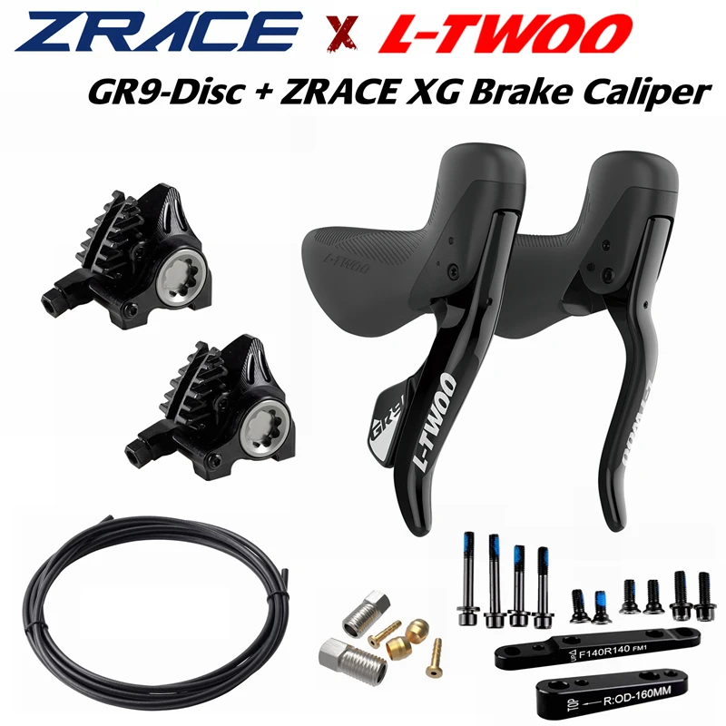 LTWOO GR9 Disc 1x11s Gravel Hydraulic Disc Shifter + ZRACE XG Flat Mount Brake Caliper,Carbon Fibre,Benchmark GRX