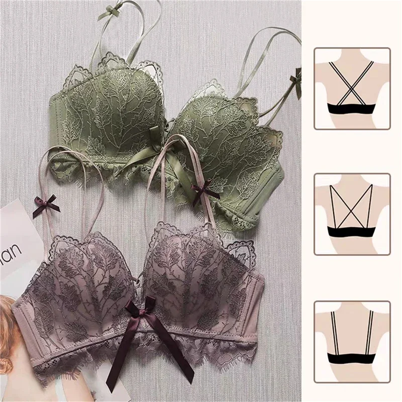 Beauty Back Lace Bras for Women Sexy Underwear Sweet Lace Push-up Bra Female Brassiere Embroidery Lingerie Bralette Ropa Mujer