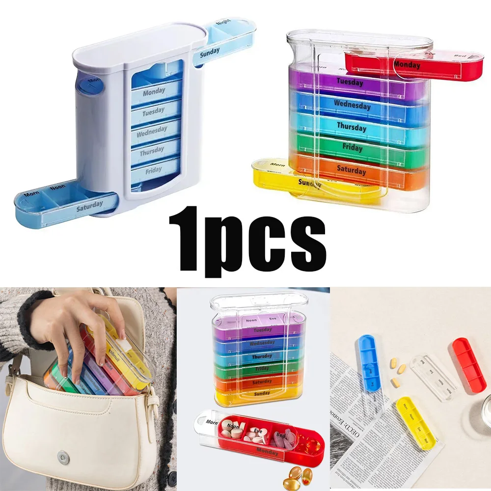 1 stücke Tragbare Reise Pille Box 7 Tage Transparente Farbe Pille Dispenser Boxs 28 Grid Reise Vitamin Medikamente Fisch öl Lagerung Box