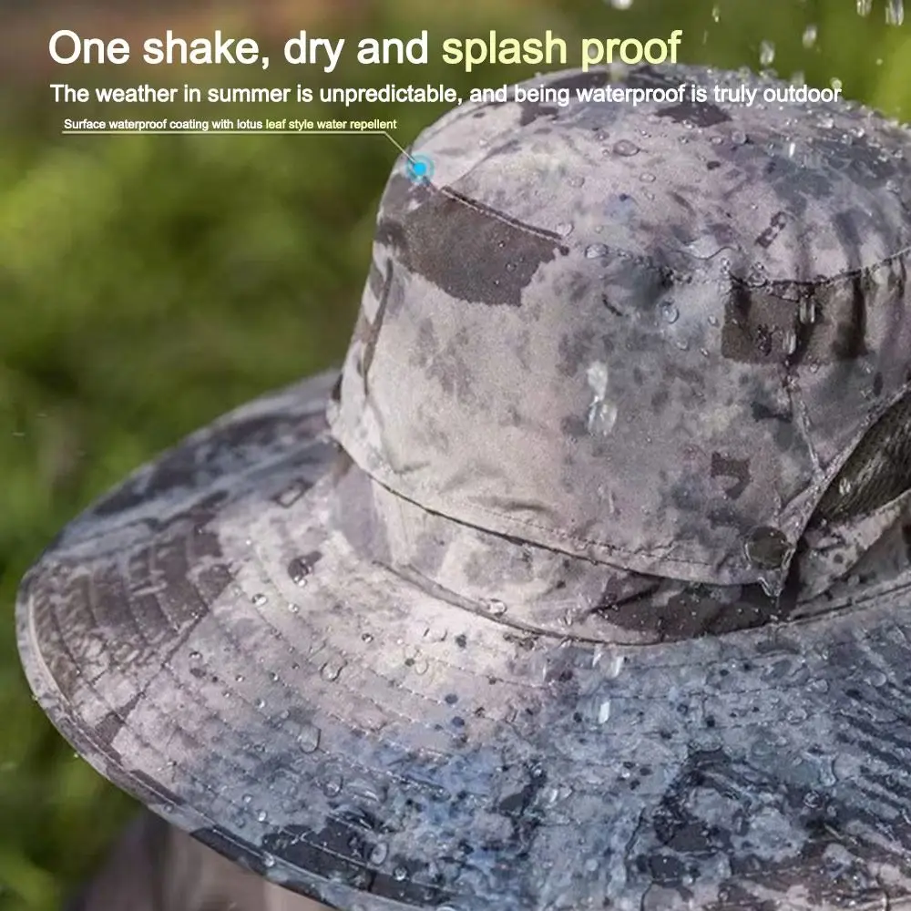 New Wide Brim Solar Fan Hat with 2 Solar Fan With Neck Flap Bucket Hat Sun Protection Breathable Fishing Hat Outdoor