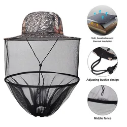 Fishing Hat Outdoor Fishing Hat Fisherman'S Mosquito And Insect Proof Hat Net Head Net Face Mask Beekeeping Hat Sunshade Hat