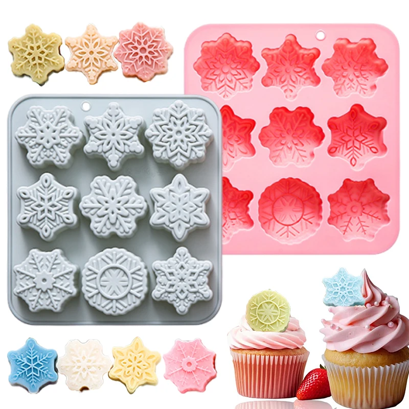 

3D Snowflake Silicone Mold Christmas Winter Fondant Cake Decorating Mold for Cupcake Toppers Chocolate & Candy Mould