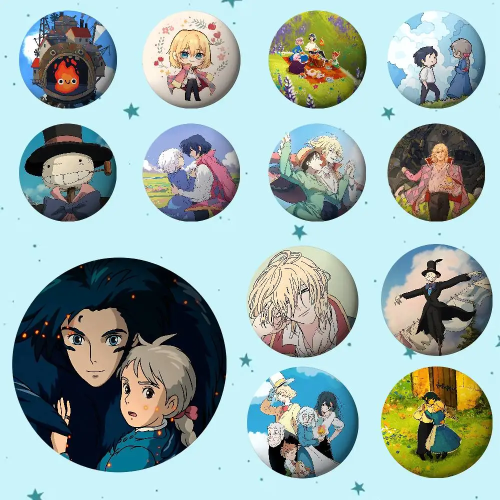 

How-s Moving-Castles Badges Cartoon Lapel Pins Breastpin Badge Fans' Trinkets Presents People Backpack Adornments Jewelry Bits