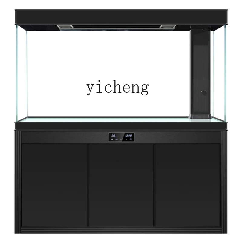 

ZC ultra-white glass fish tank living room large floor-to-ceiling household entrance ecological tank bottom filter goldfish tank