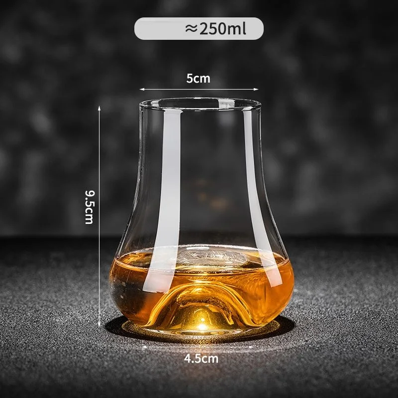 2pcs Concave Bottom Copita Nosing Glass Whisky Snifer Whiskey Smell Tasting Cup Gather Aroma Brandy Liquor Wine Glasses