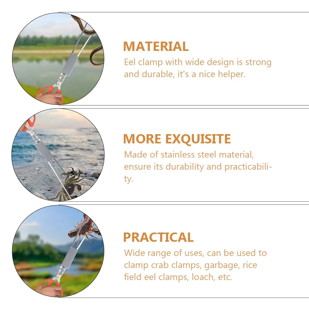 

2Pcs Stainless Steel Eel Clip Non-Slip Crab Tong Scissor Design for Home Outdoor Bbq Camping Hiking Fishing