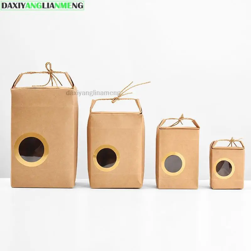 

Private Tea Packaging Gift Boxes Portable Food Window Boxes A Brown Paper Bag Tea Bag Bag Mid-Autumn Festival Custom