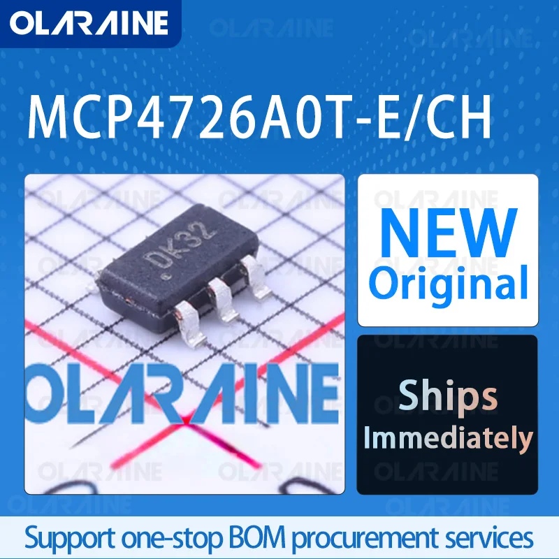 

5/10/100Pcs MCP4726A0T-E/CH SOT-23-6 Original Digital-to-Analog Converter - DAC RoHS 1 Channel Voltage 2.7 V to 5.5 V
